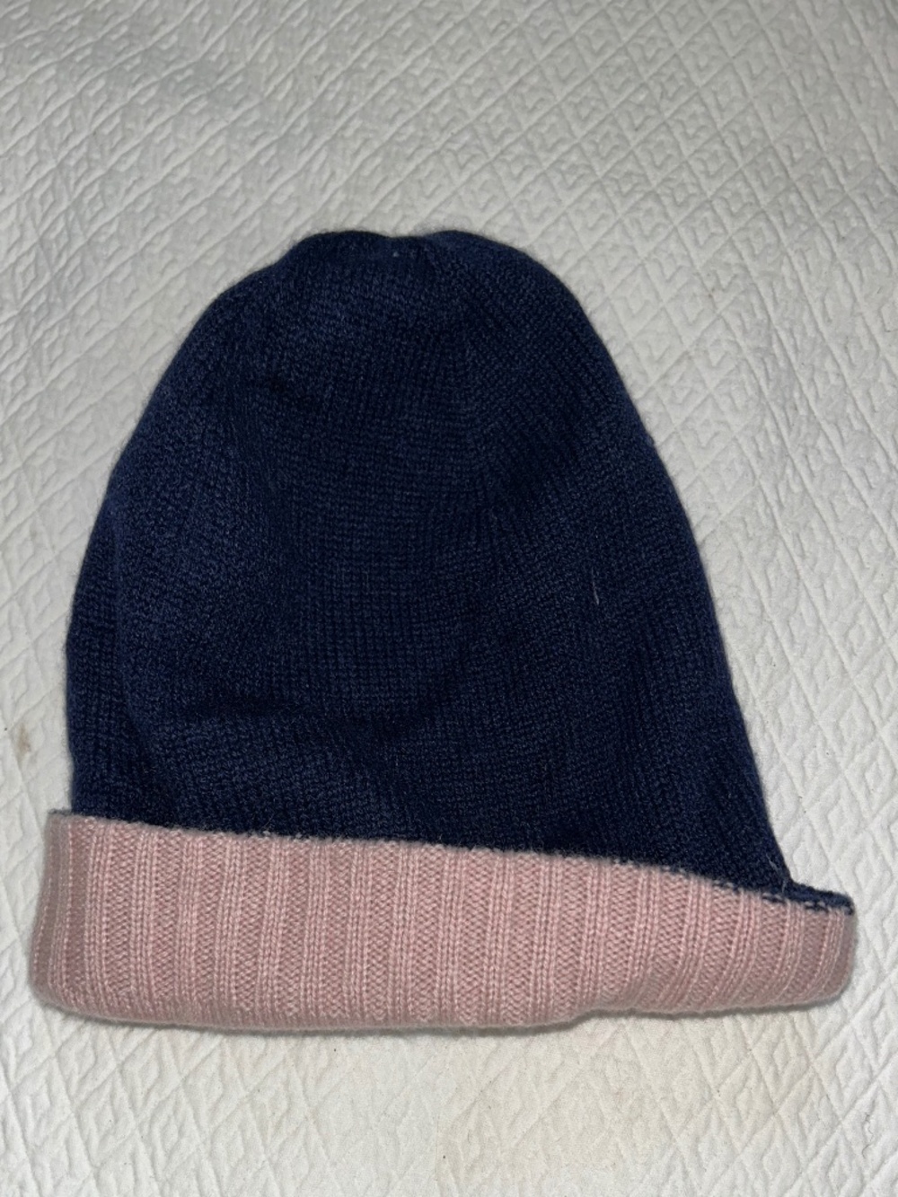 40 Colori Cashmere ITALY reversible pink blue knit cap hat